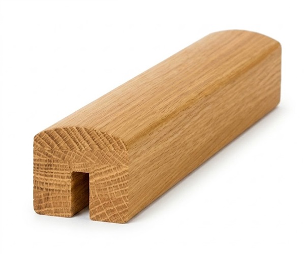 White Oak Sleek 10mm Grooved Handrail For Glass